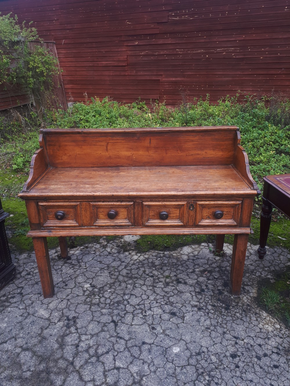 Rustic antique pine 2 drawer dresser 