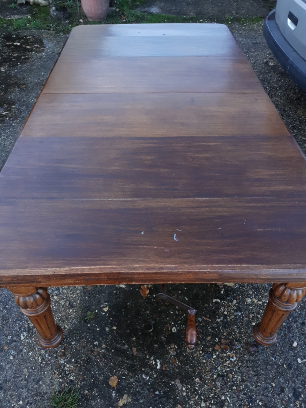19th century 2 leaf extending dining table View IV