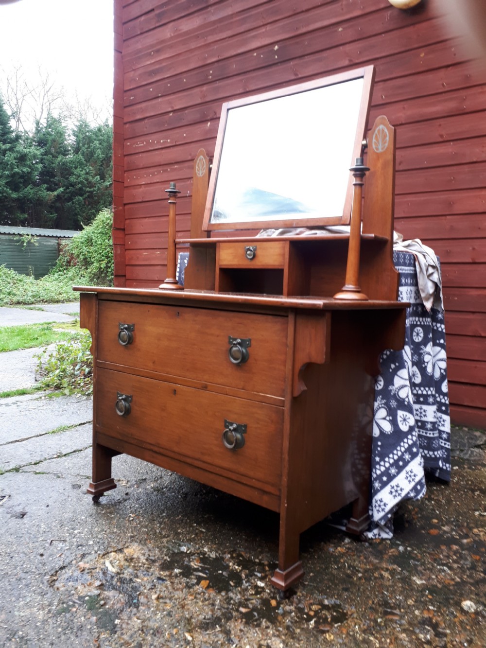 Interesting Edwardian arts and crafts dressing table View III