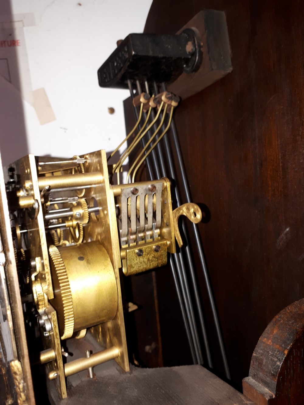 Early 20th century oak quarter striking long case clock View V