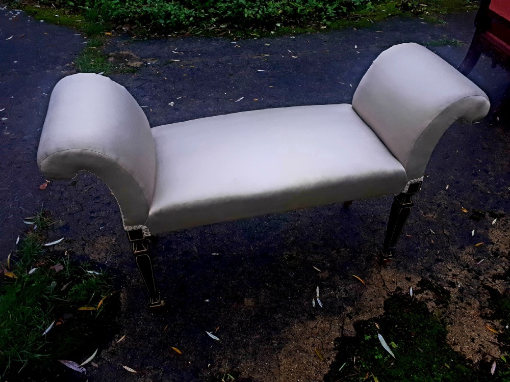 Pretty  Edwardian painted mahogany window seat View III