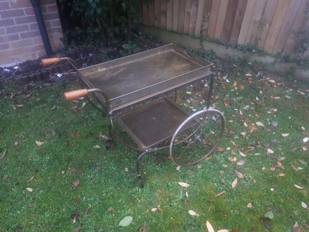 Brass 2 tier drinks trolley View II