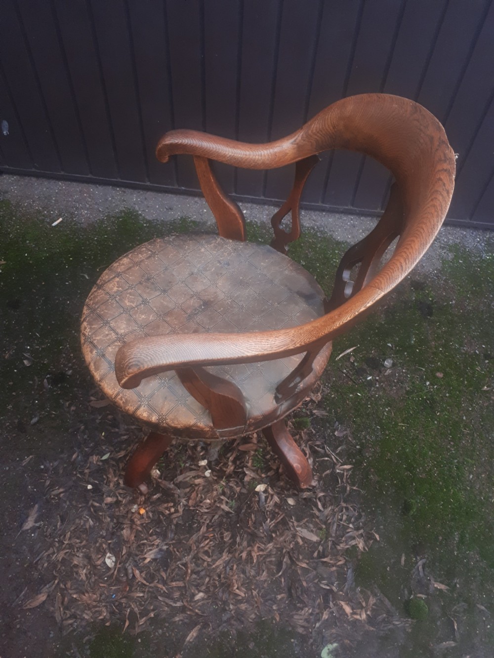 Victorian oak revolving desk armchair  View II