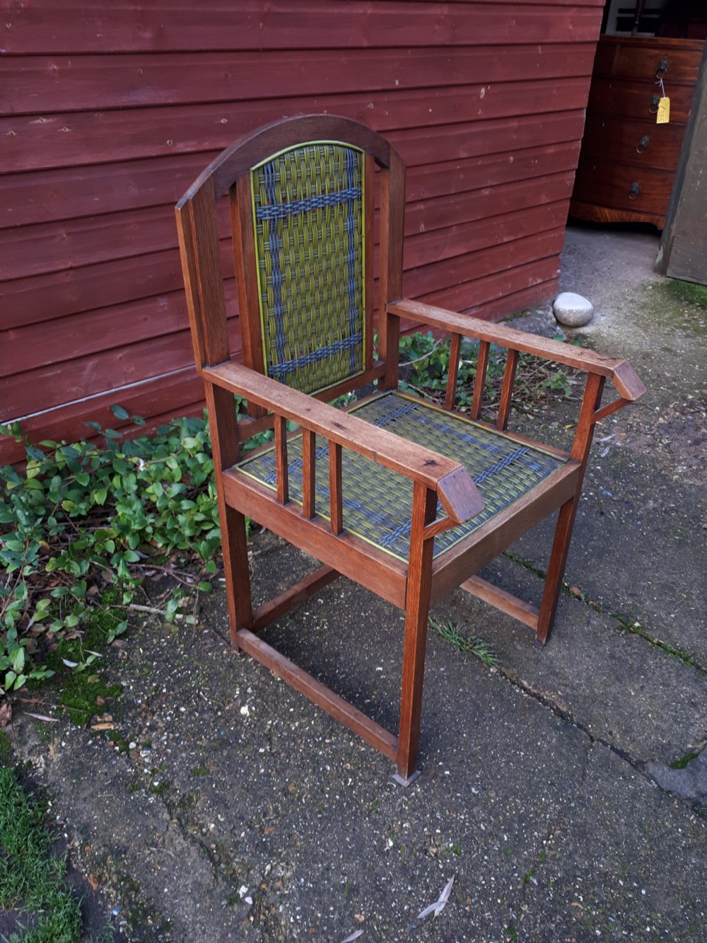 Interesting and unusual arts and crafts armchair