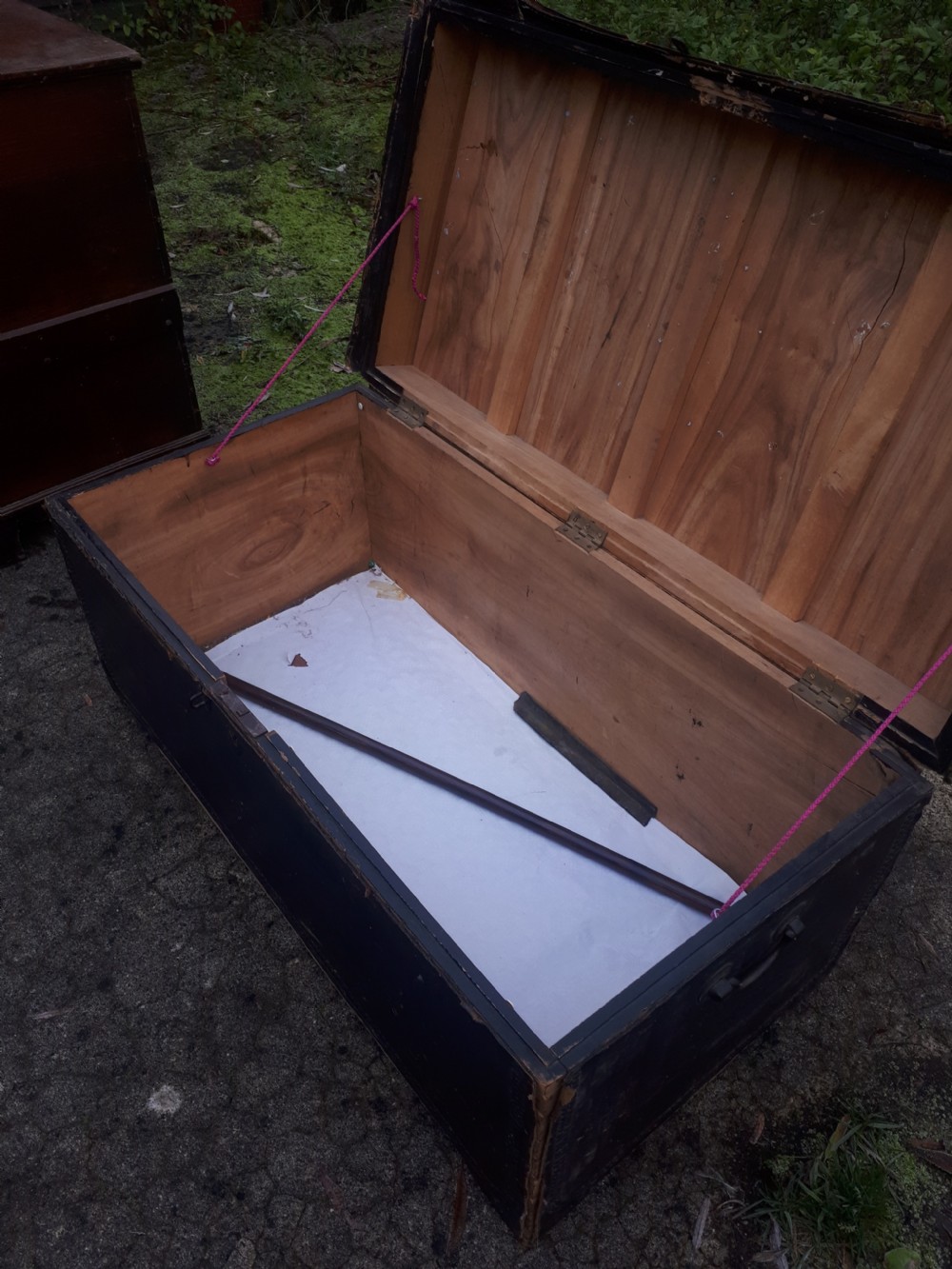 Leather covered camphor wood campaign chest View III