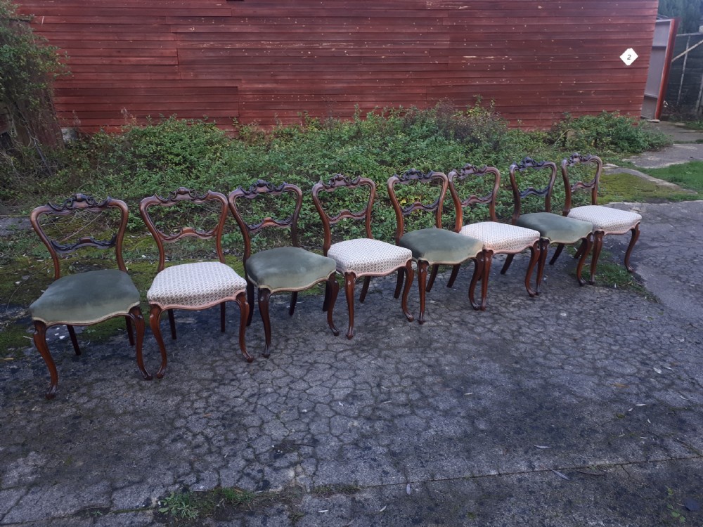 Good set of 8 mid 19th century rosewood dining chairs  View II