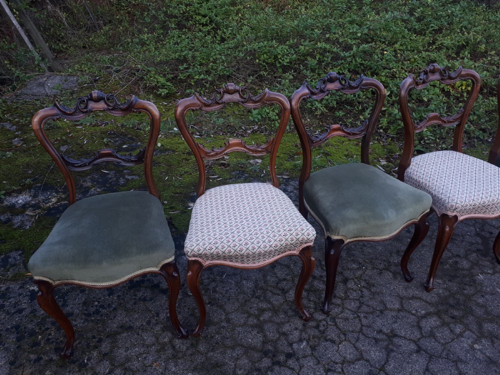 Good set of 8 mid 19th century rosewood dining chairs  View III