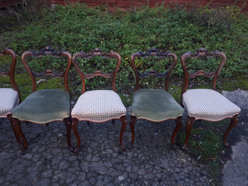 Good set of 8 mid 19th century rosewood dining chairs  View IV