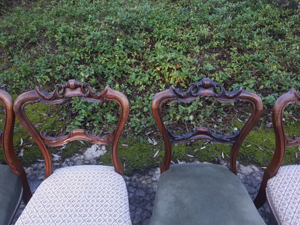Good set of 8 mid 19th century rosewood dining chairs  View V
