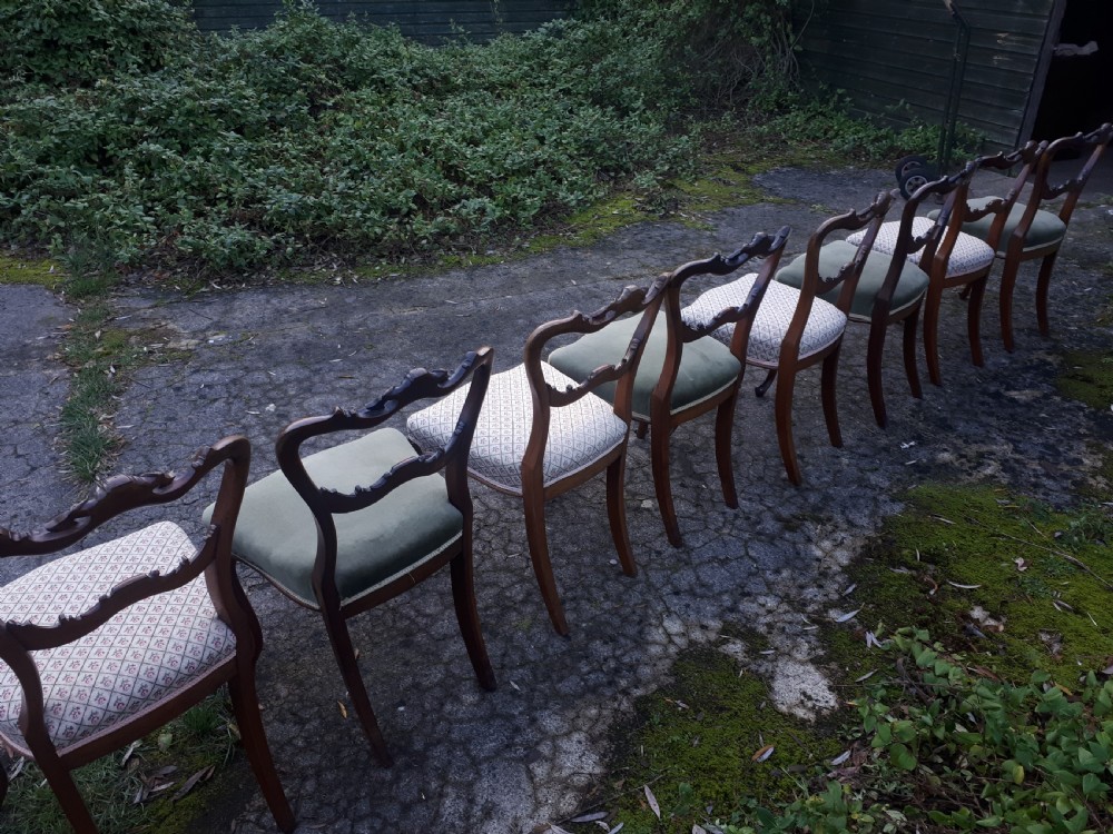 Good set of 8 mid 19th century rosewood dining chairs  View VI