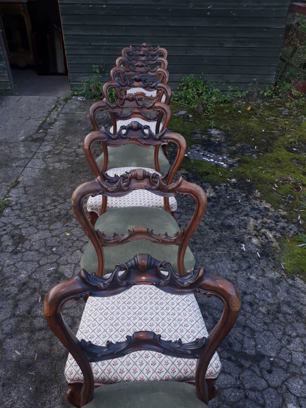 Good set of 8 mid 19th century rosewood dining chairs  View VII