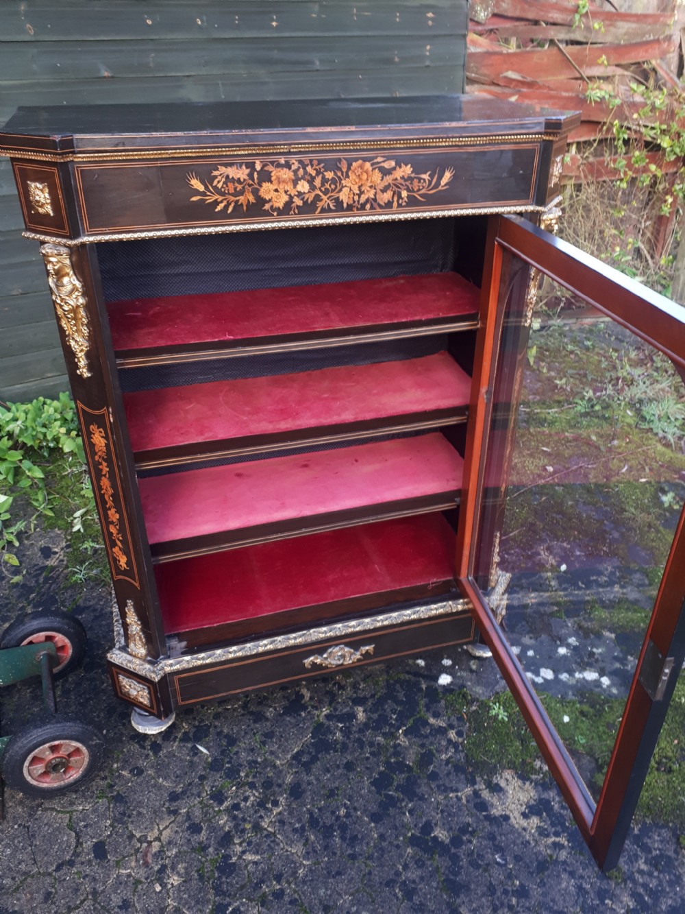 Large 19th century inlaid pier cabinet  View IV