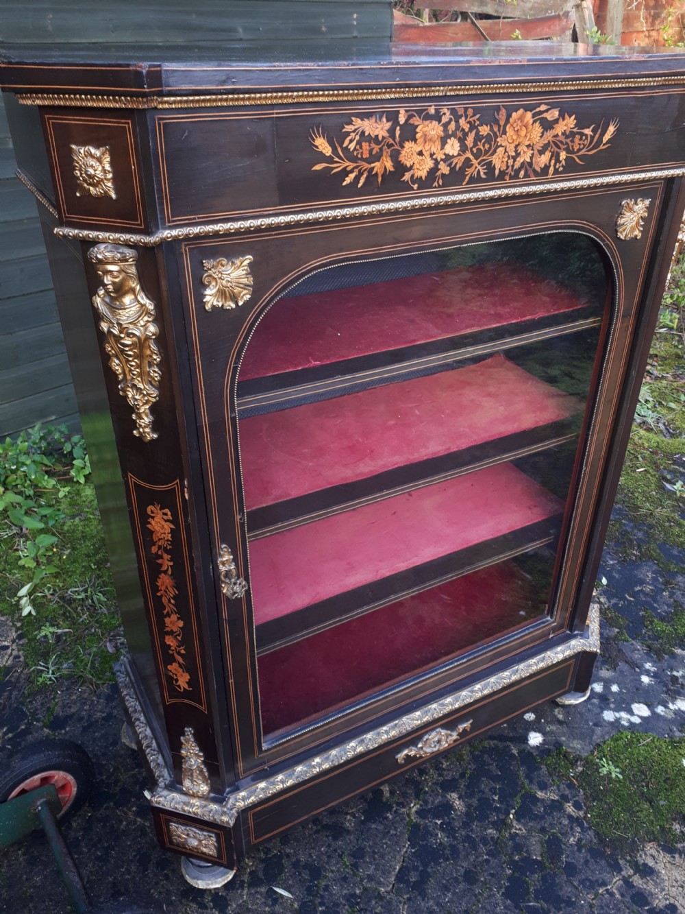 Large 19th century inlaid pier cabinet  View V