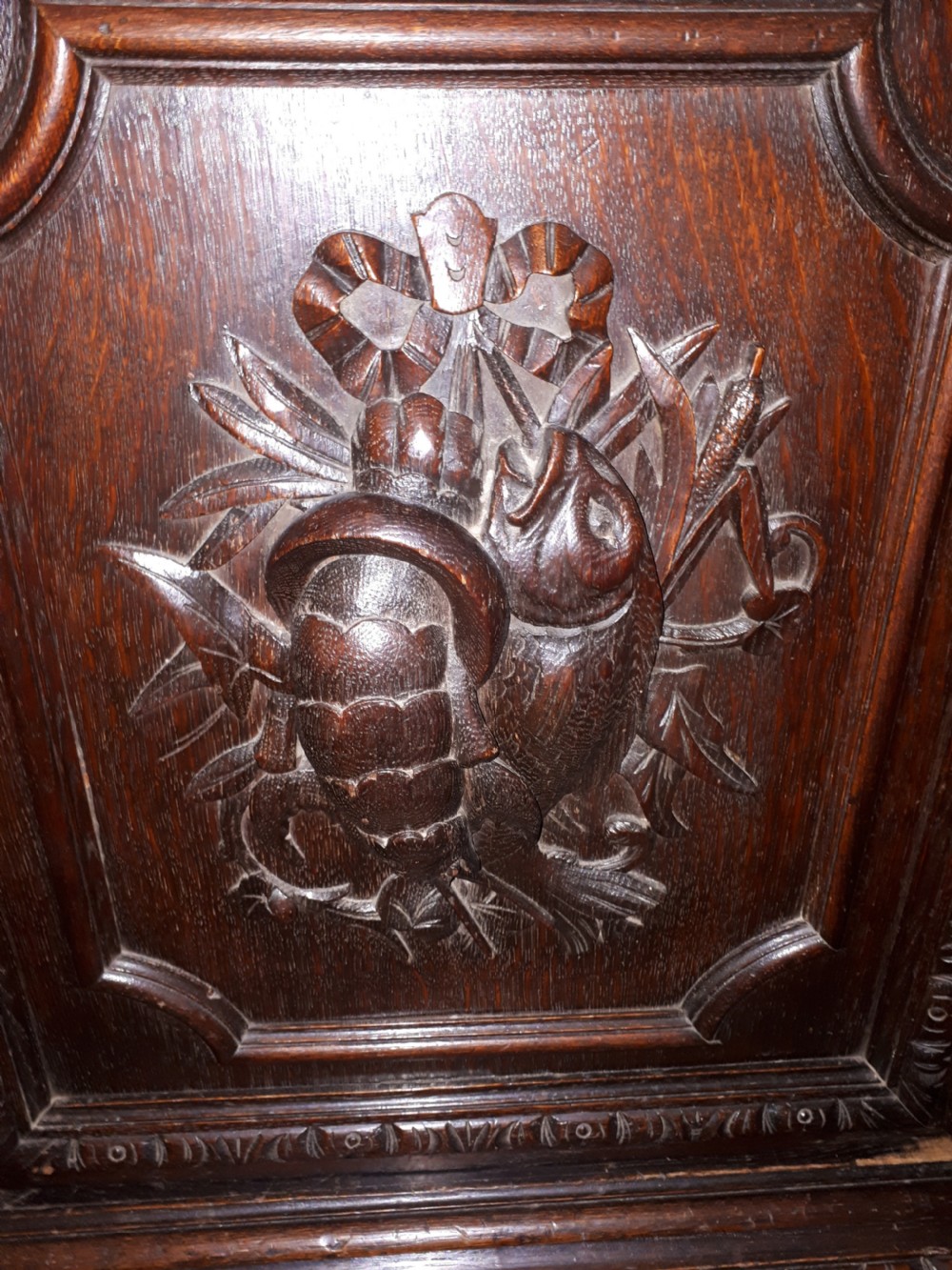 19th century carved oak side cabinet View III