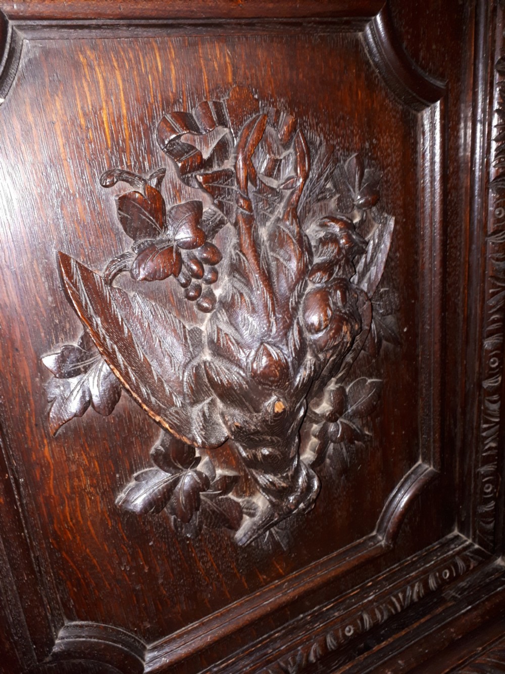 19th century carved oak side cabinet View IV