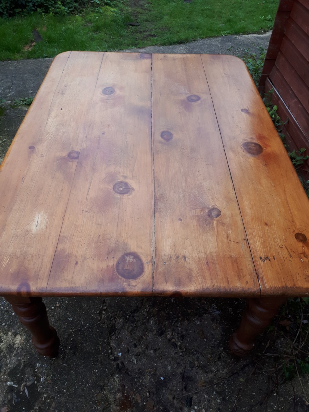 Practical 8 seater pine kitchen dining table. View III