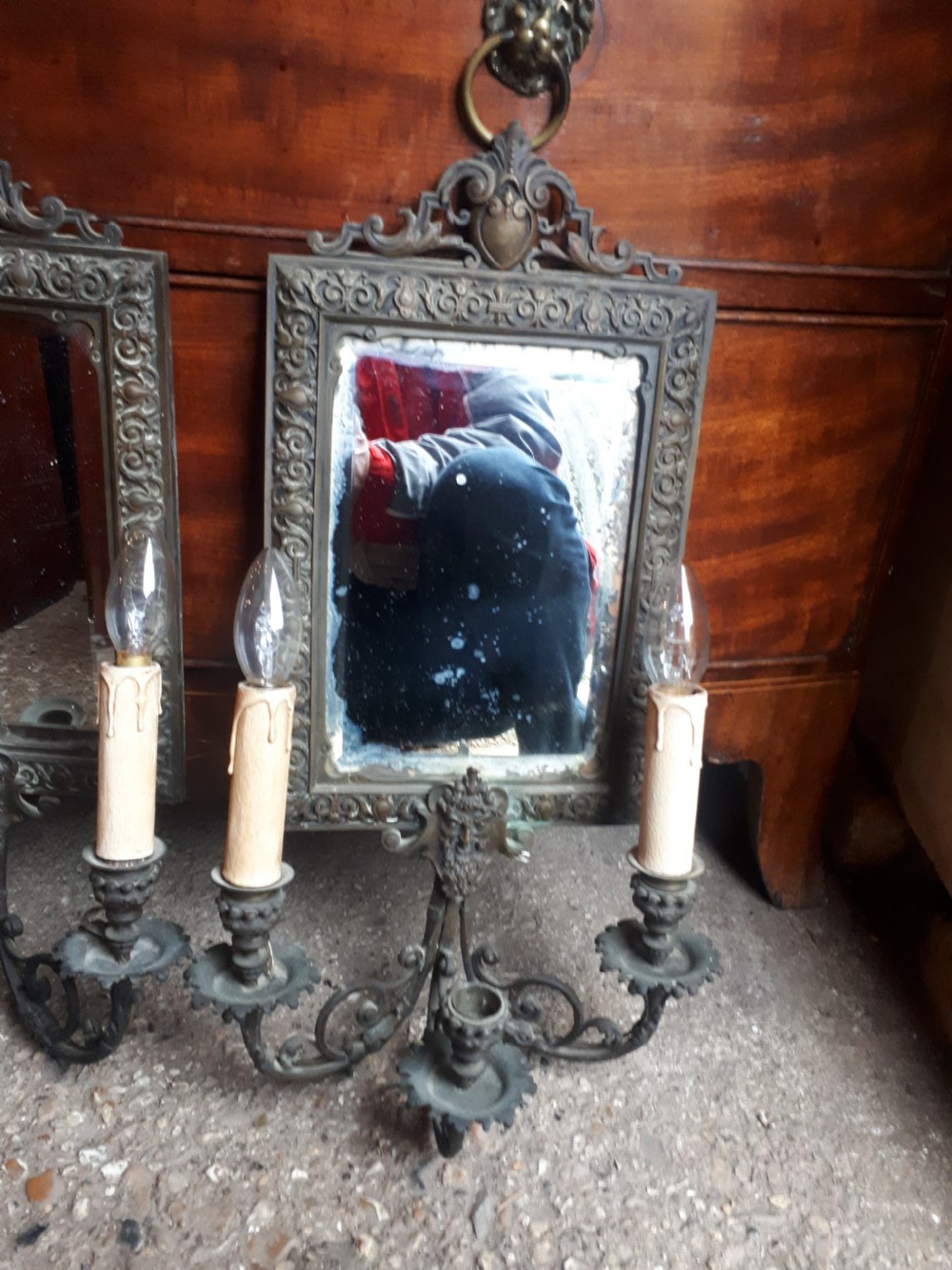 Pair of mirror wall sconces  View II