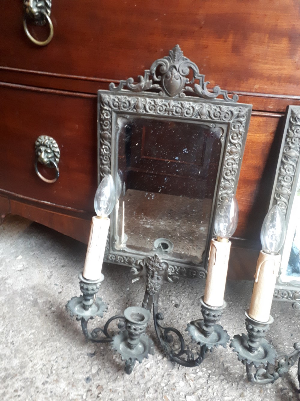 Pair of mirror wall sconces  View III