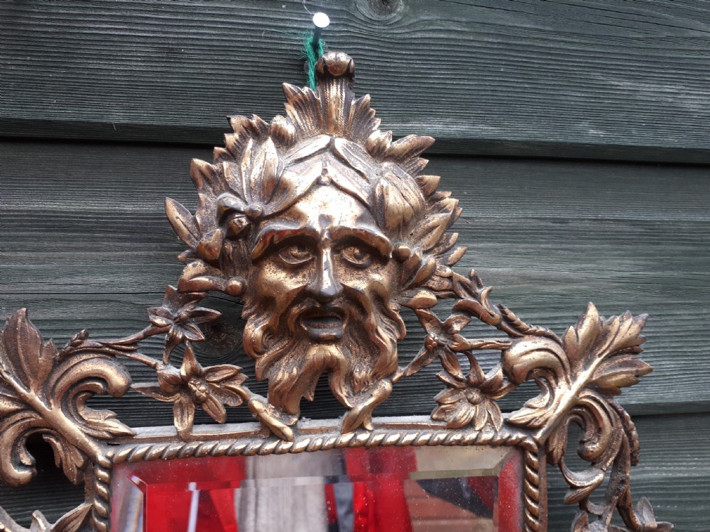 Pair of Green Man mirror wall sconces  View II