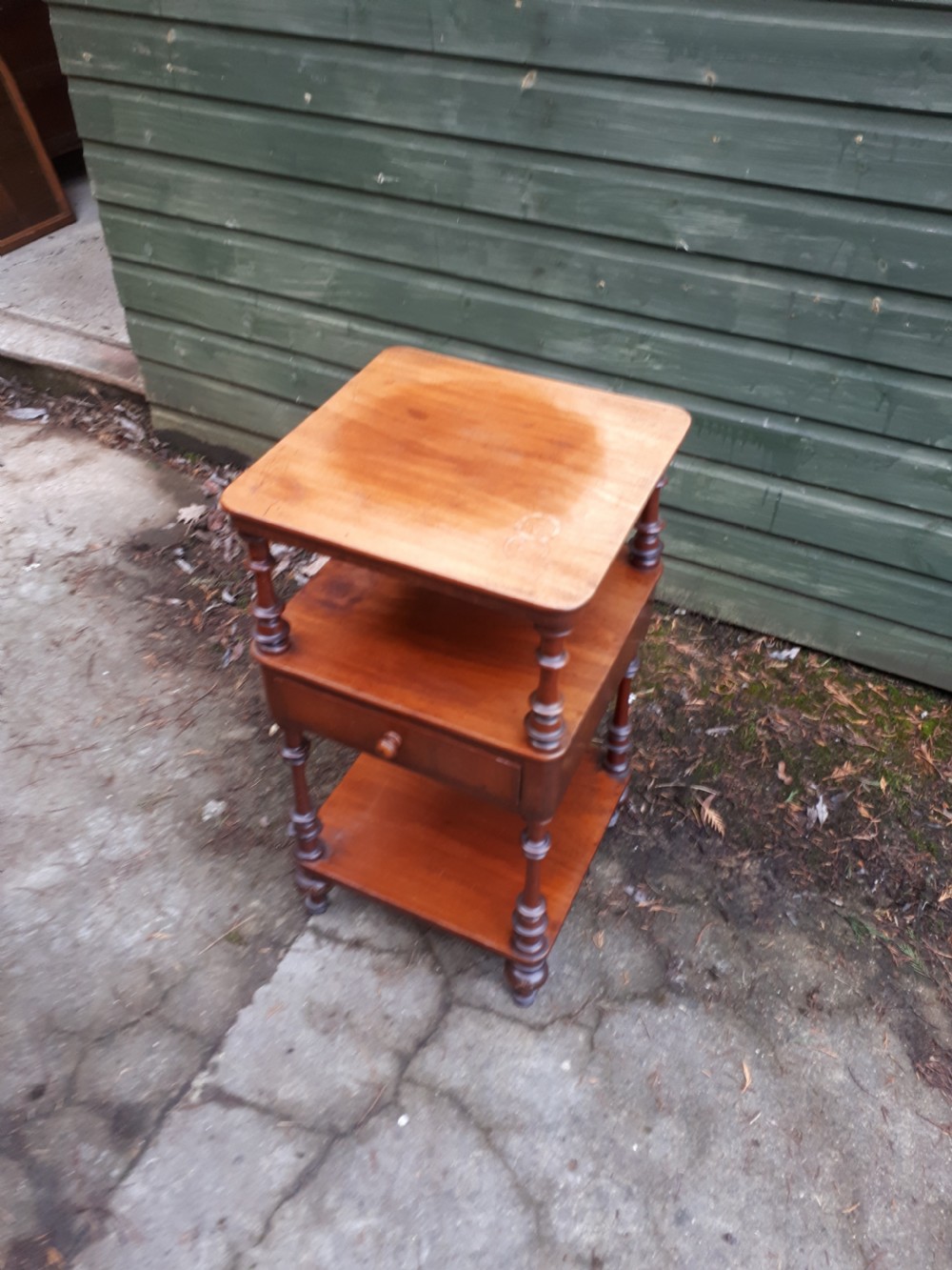 19th century mahogany bedside table View II