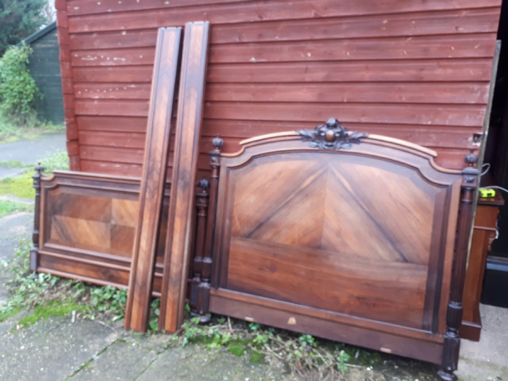 19th century rosewood double bed. View II