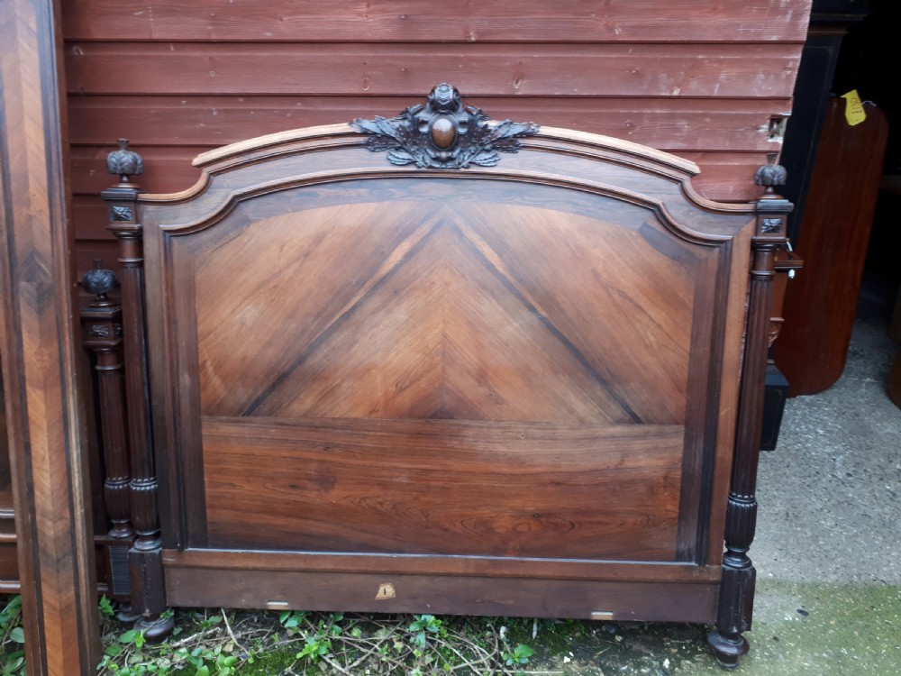 19th century rosewood double bed. View III