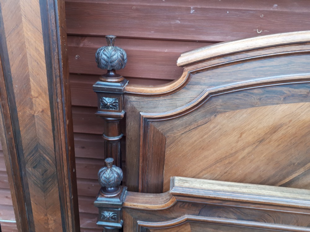 19th century rosewood double bed. View V