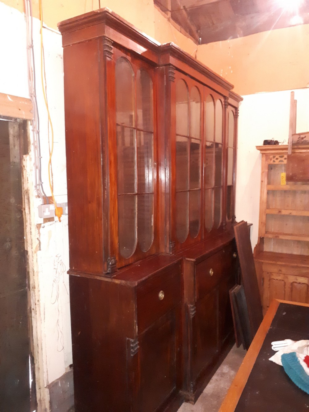 19th century mahogany  secretaire  library bookcase 