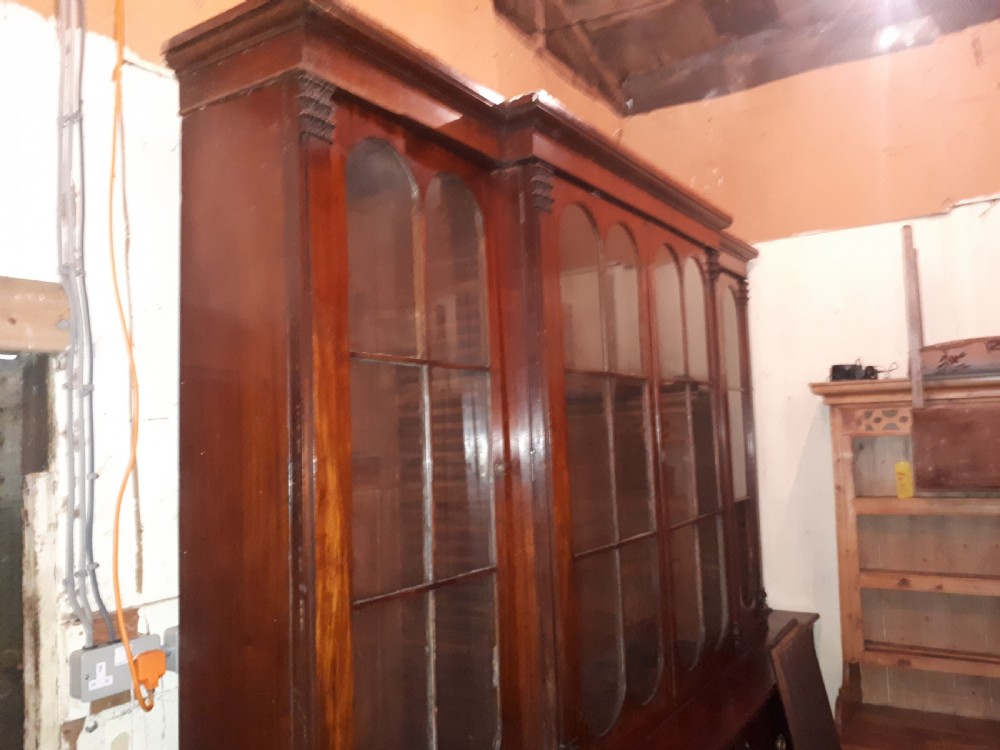 19th century mahogany  secretaire  library bookcase  View II