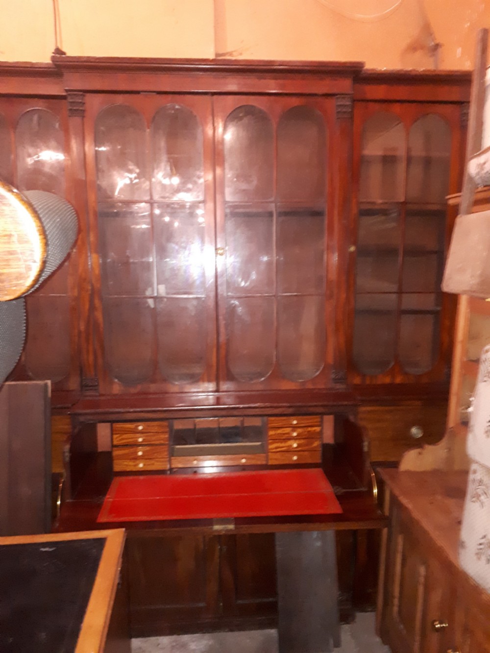 19th century mahogany  secretaire  library bookcase  View III