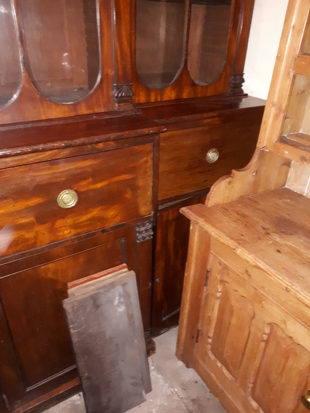 19th century mahogany  secretaire  library bookcase  View V