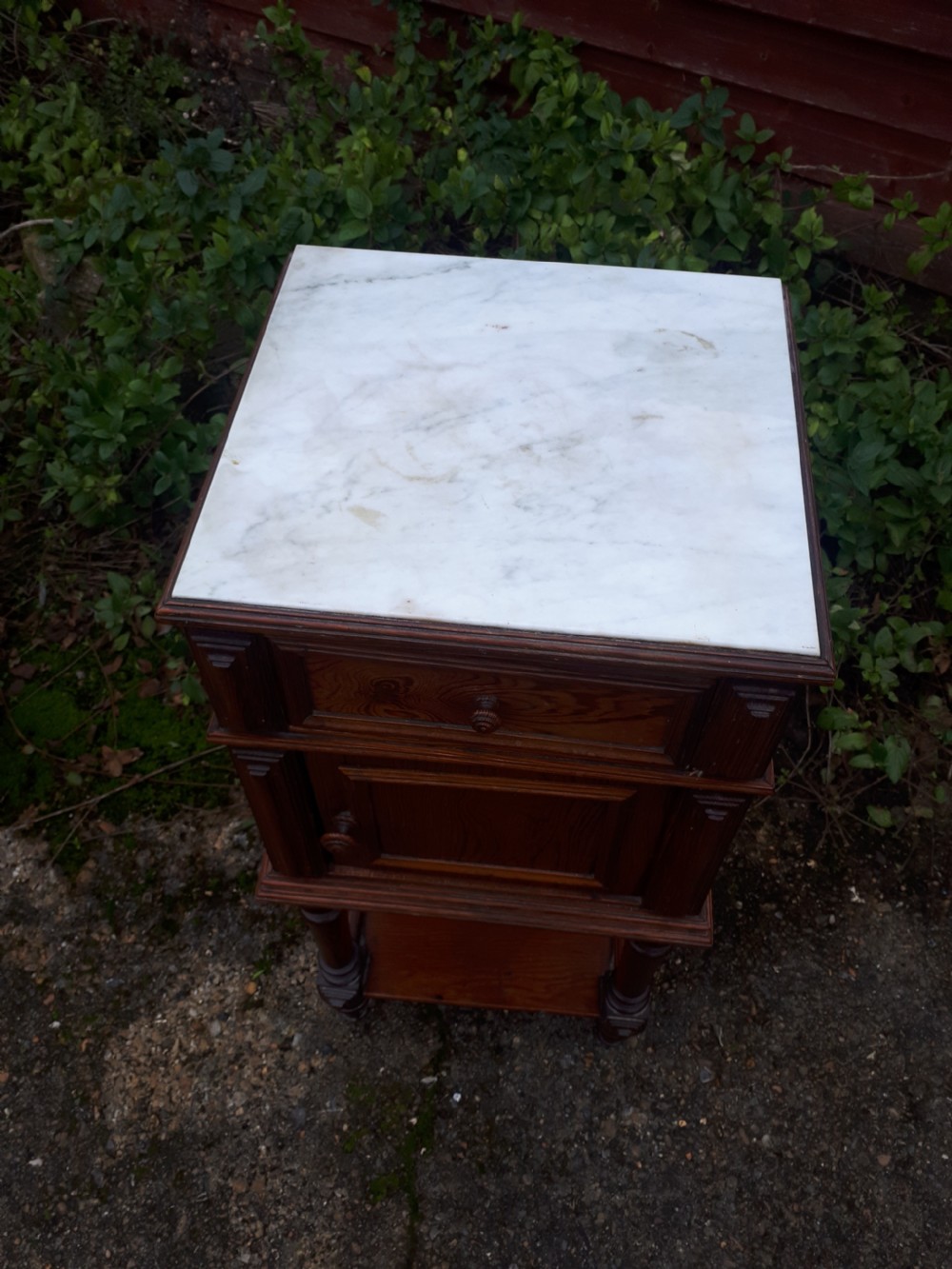 Late 19th century pitch pine bedside cabinet  View III