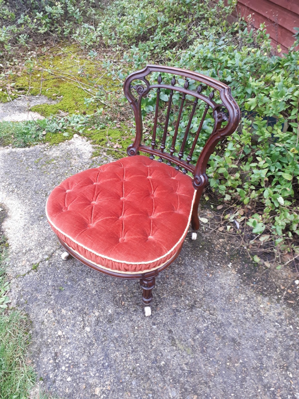 Victorian  mahogany nursing chair View II