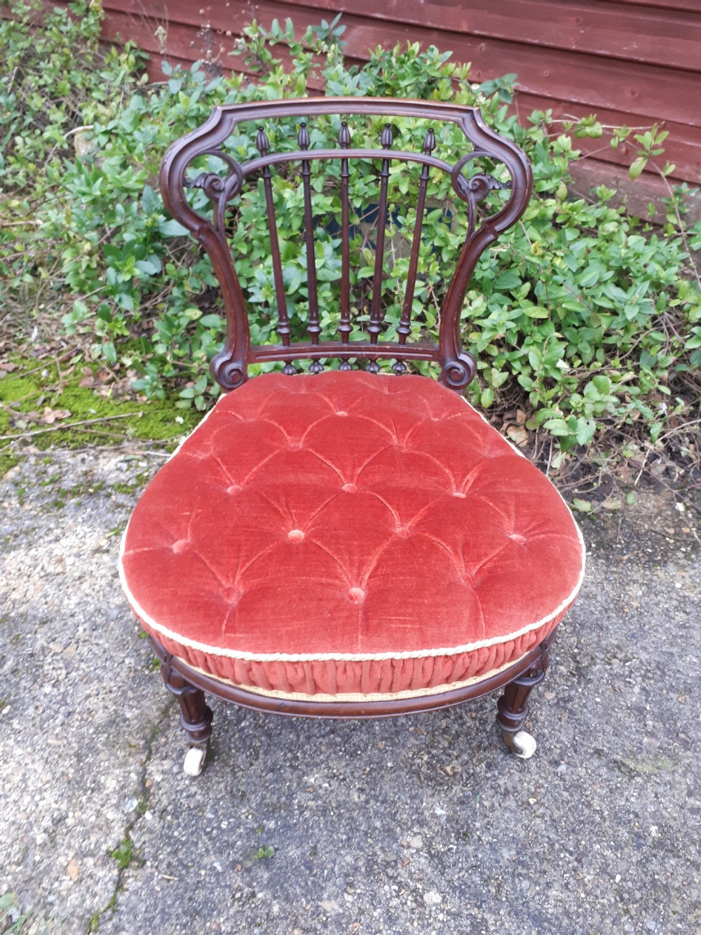 Victorian  mahogany nursing chair View III