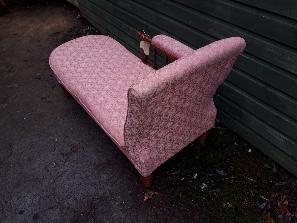 Neat 19th century  end of bed chaise longue. View III