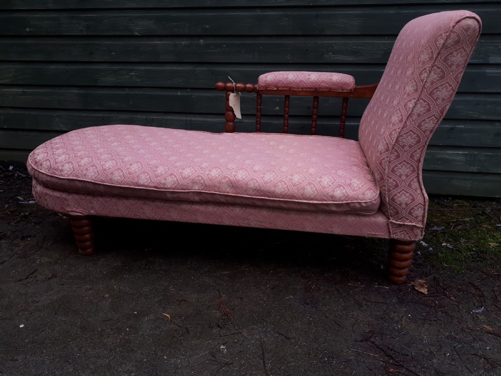 Neat 19th century  end of bed chaise longue. View IV