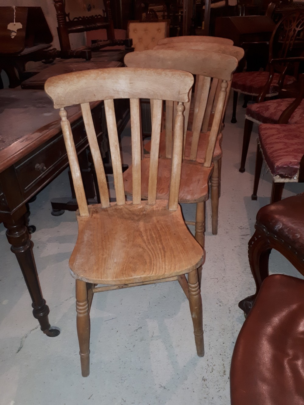 Set of 4 late 19th century Windsor  kitchen dining chairs  View II