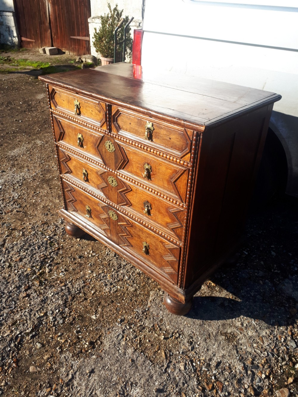 18th century oak chest of drawers.