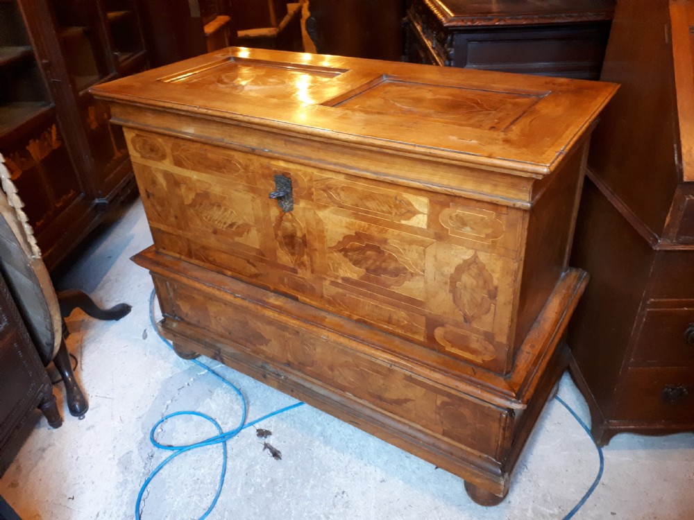 Antique  inlaid coffer chest View II