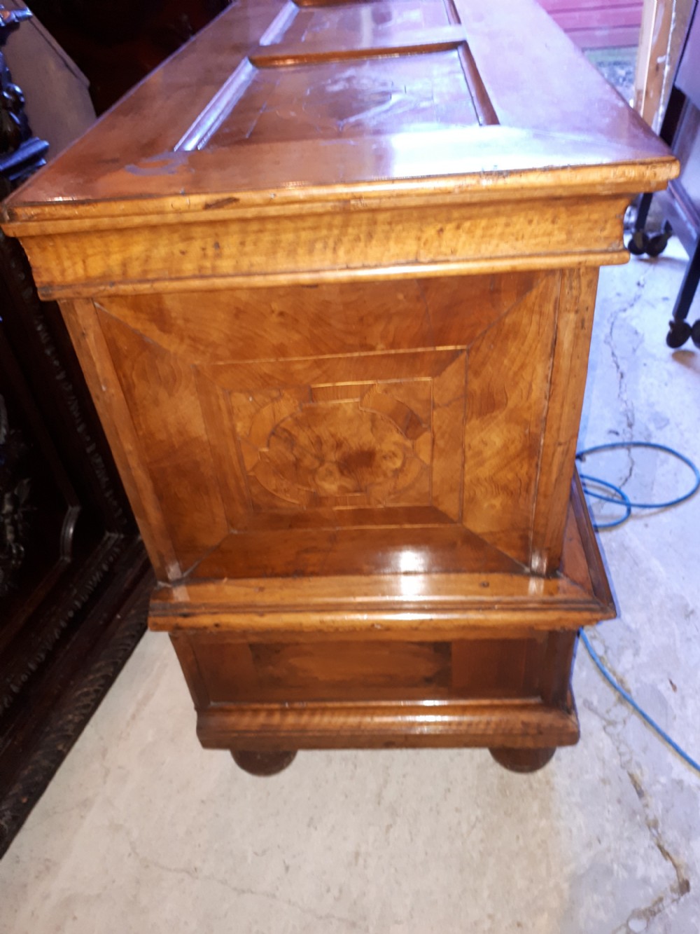 Antique  inlaid coffer chest View IV