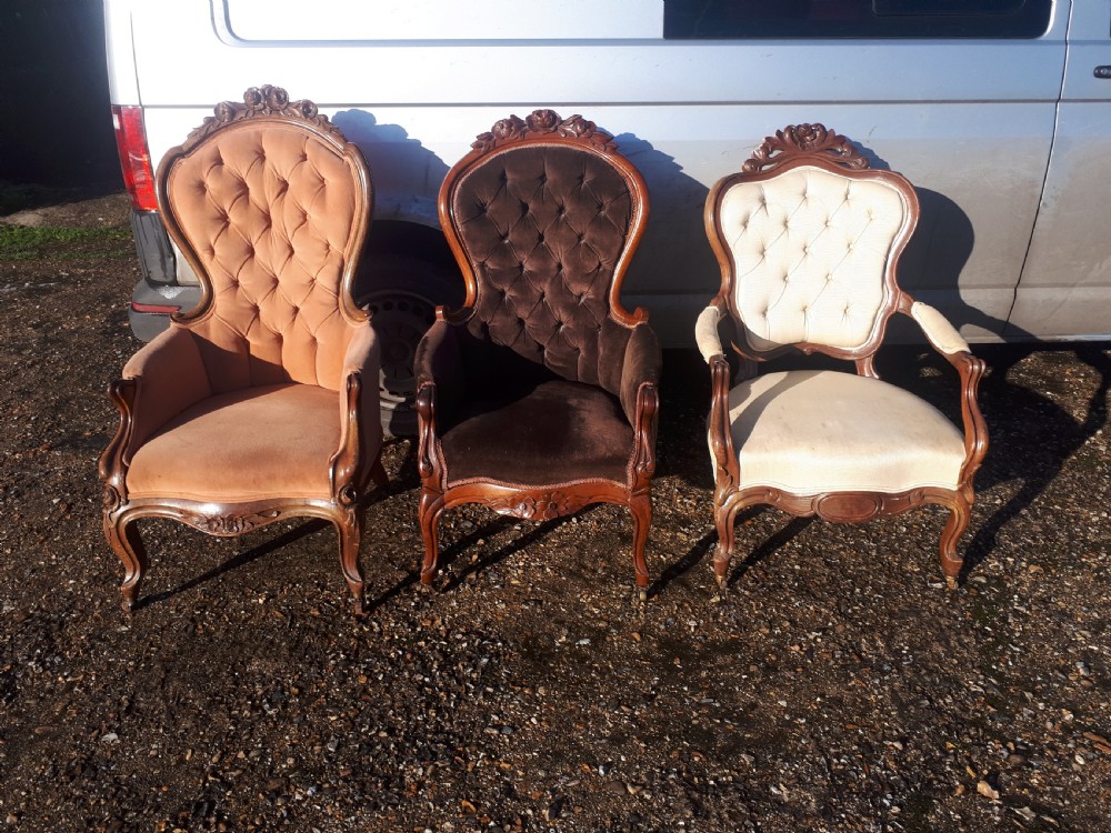 2 late 19th century mahogany frame armchairs .£145 each. View II