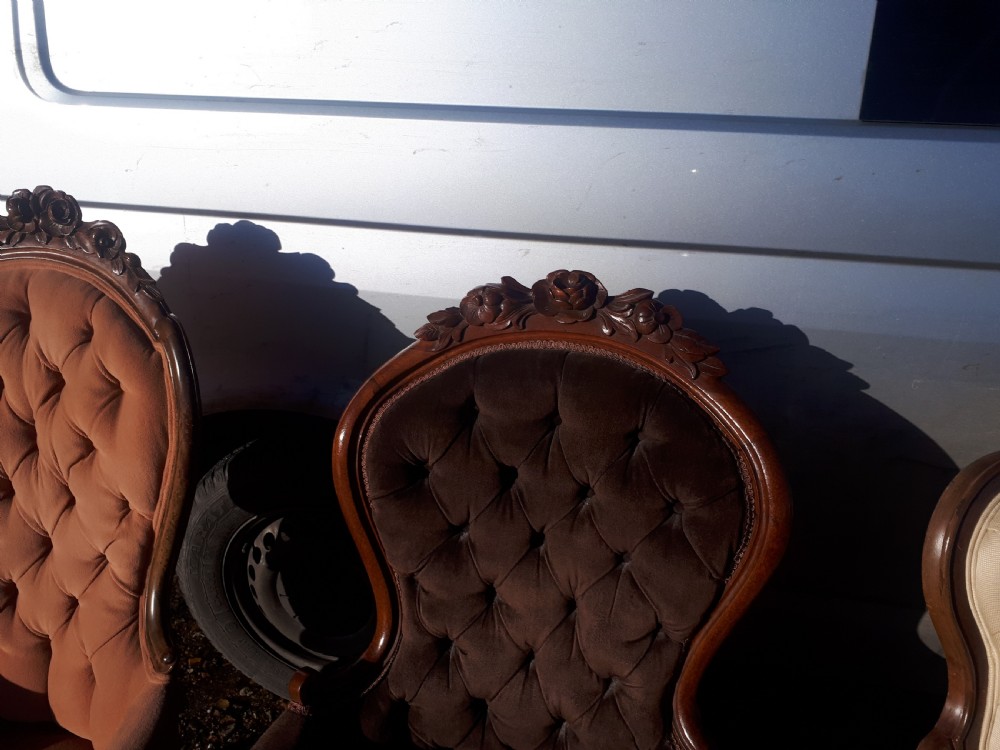 2 late 19th century mahogany frame armchairs .£145 each. View IV