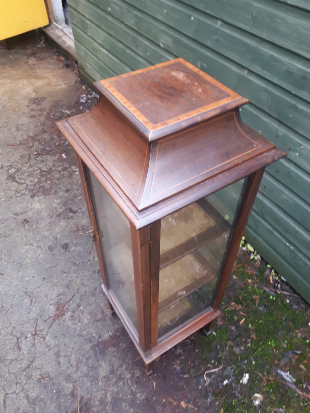 Edwardian inlaid mahogany mahogany pedestal display cabinet  View IV