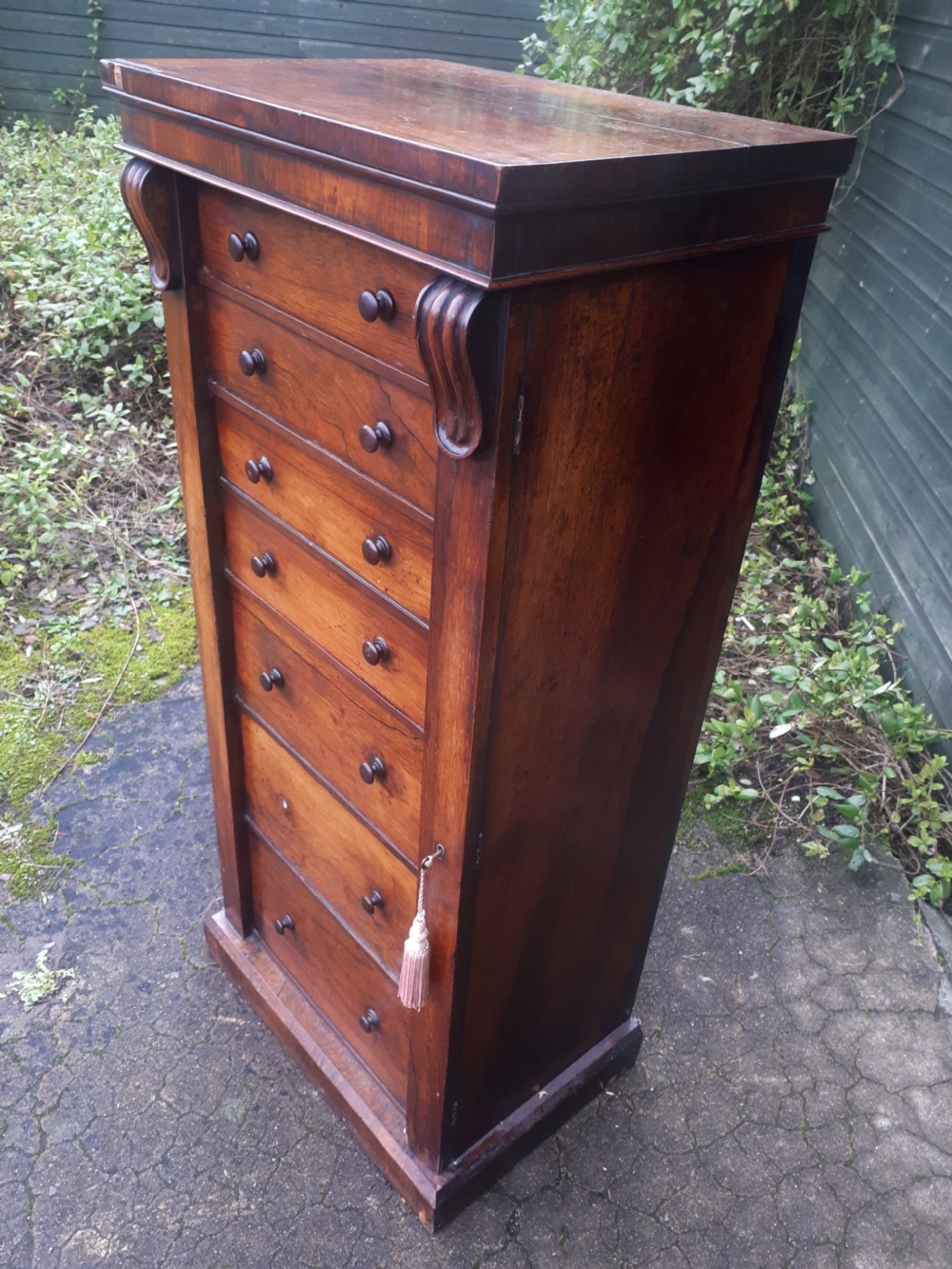 Early Victorian rosewood secretaire Wellington Chest  View V