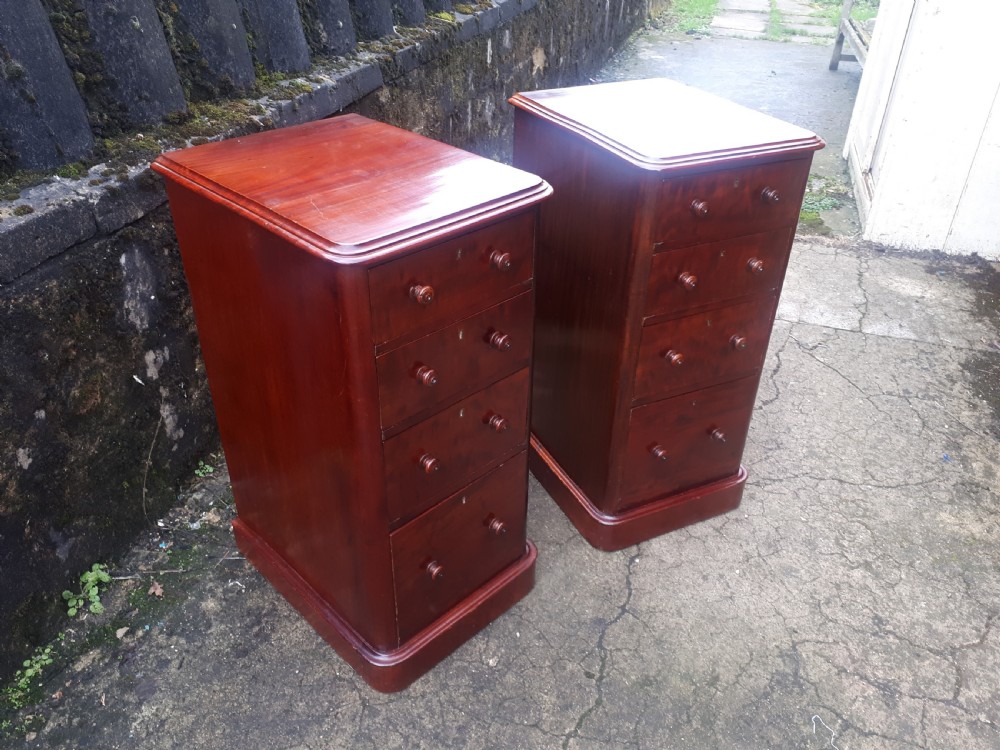 Pair of mahogany bedside chests View II