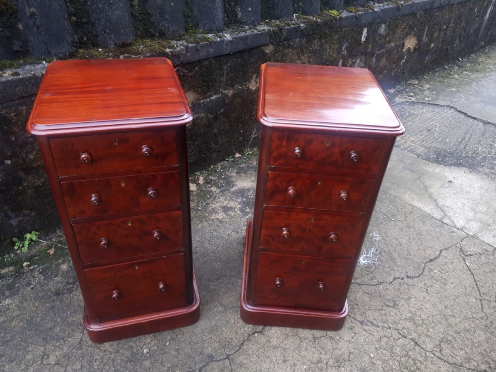 Pair of mahogany bedside chests View IV