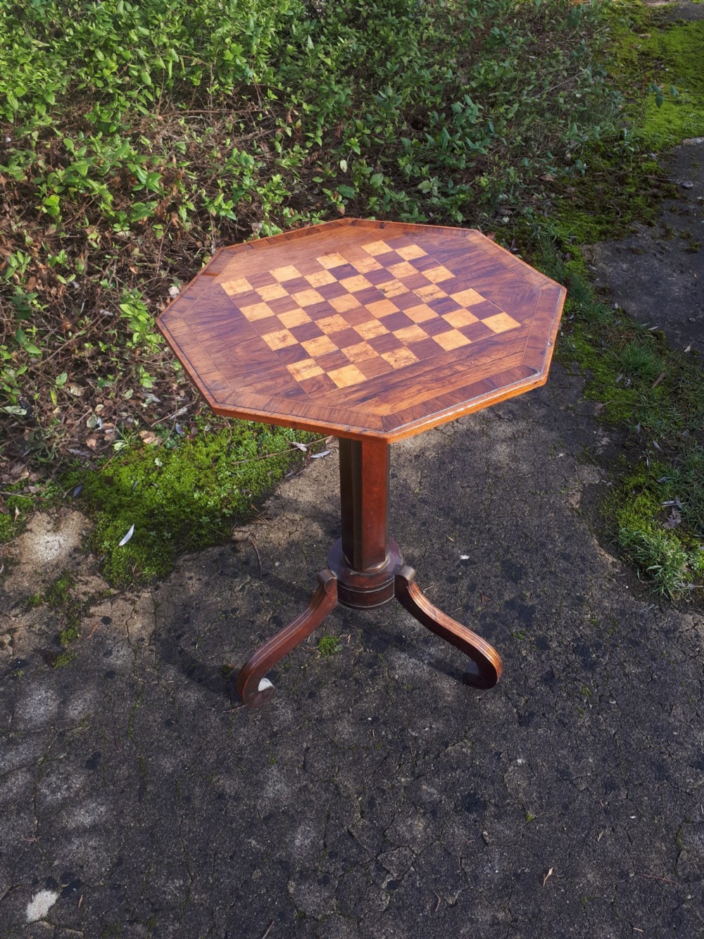 Regency brass inlaid rosewood games table