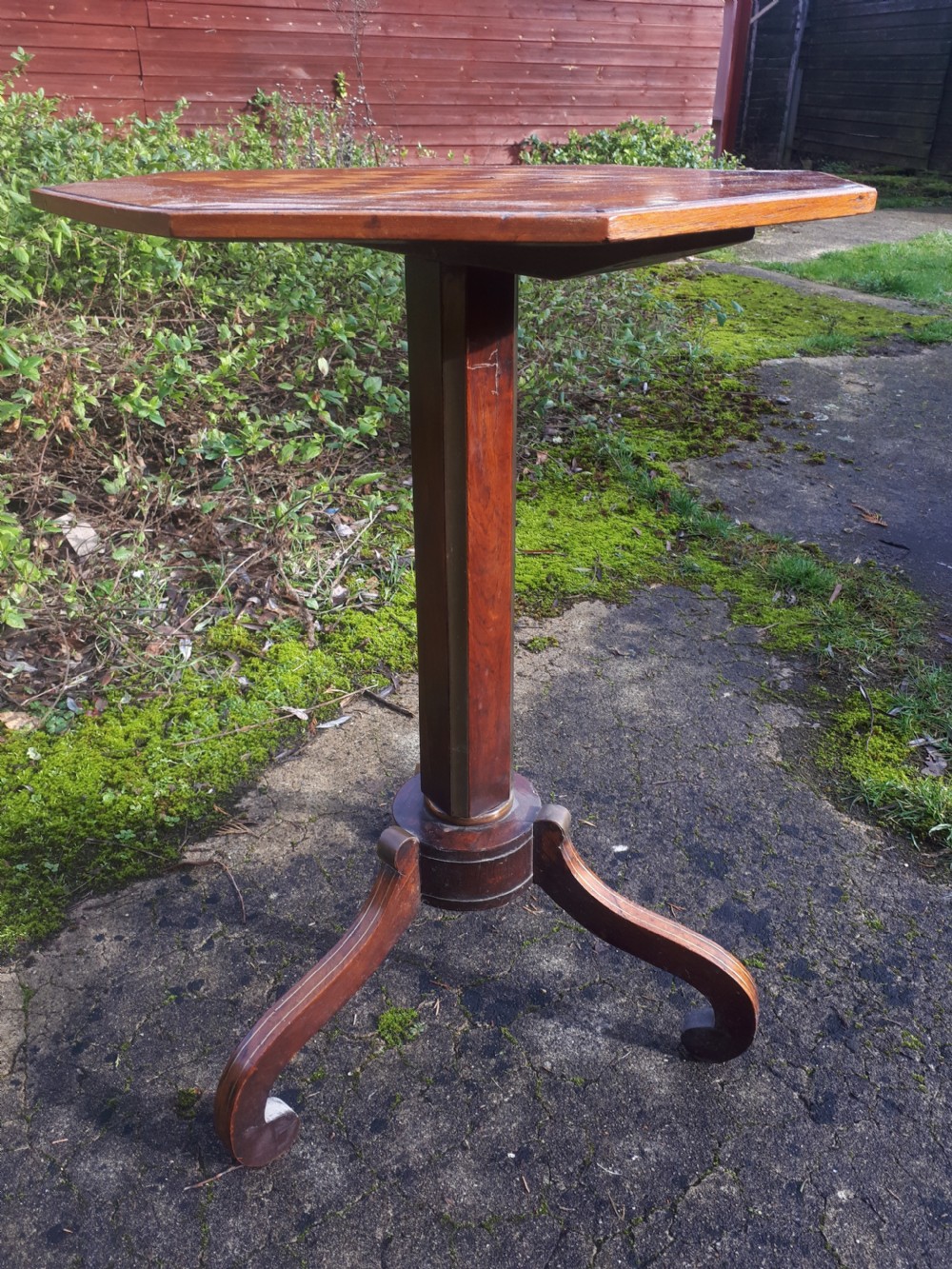 Regency brass inlaid rosewood games table View II