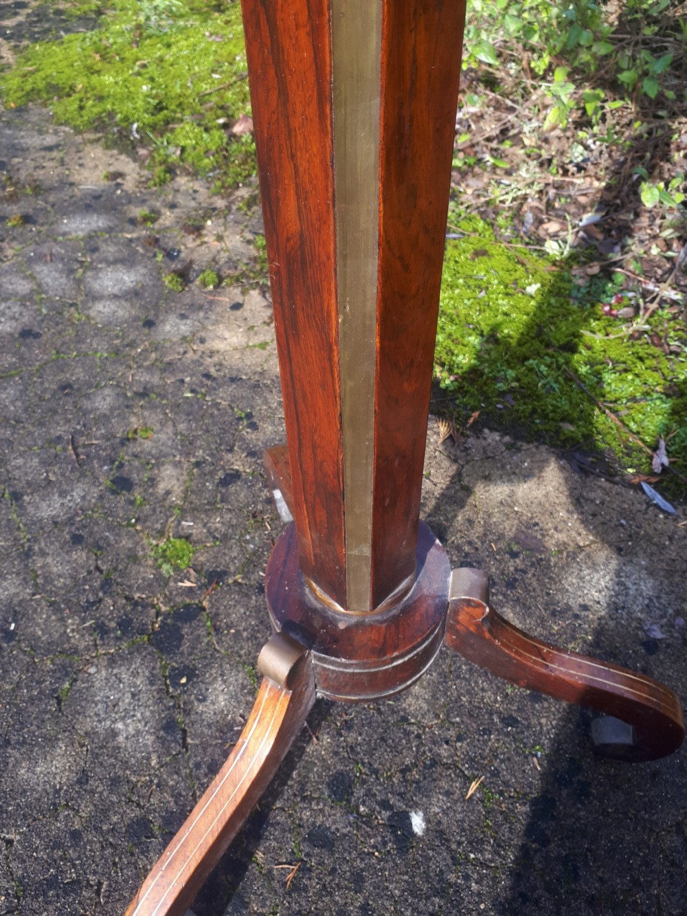 Regency brass inlaid rosewood games table View IV