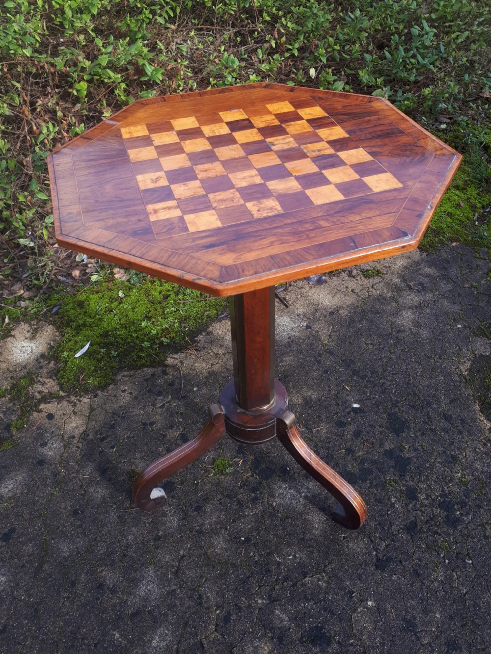 Regency brass inlaid rosewood games table View V